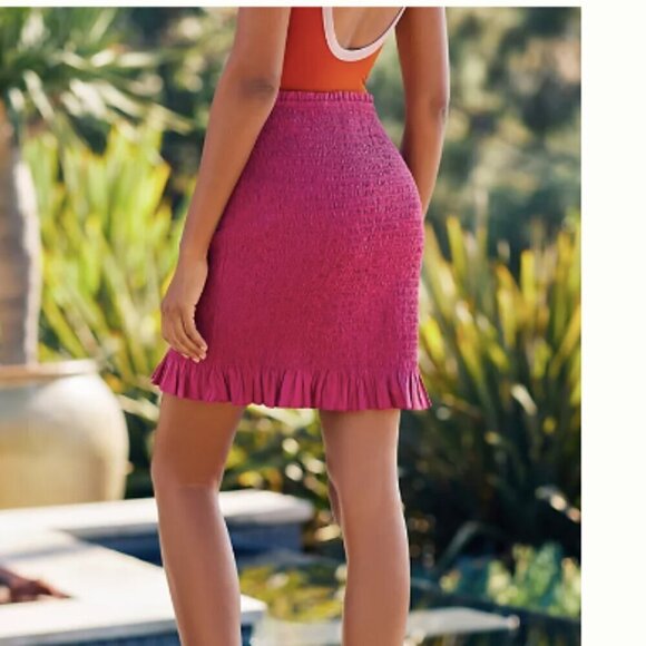 Anthropologie Smocked Mini Skirt - Picture 1 of 7